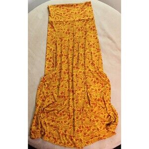 LulaRoe Comfortable Bright Fall Design Maxi Skirt Strapless Dress Womens Sz XS
